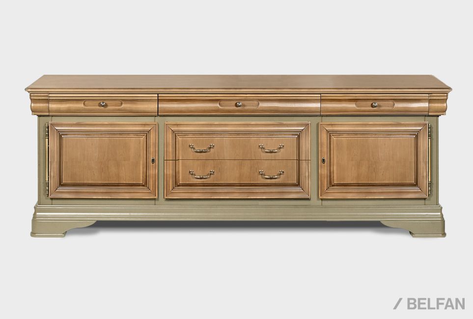 Тумба под ТВ "Оливия" 3 массив и шпон ольхи 2