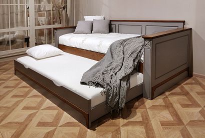 Кровать-диван под два матраса «Бриансон»; с настилом, без матраса; *А-020.5332; (900х2000); муссон+дуб