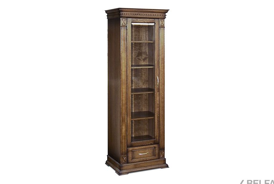 Шкаф для книг "Верди Люкс 1/1" массив и шпон дуба 1