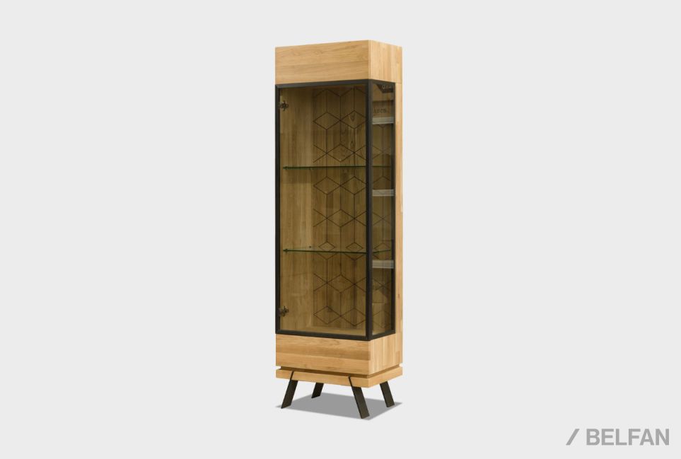Витрина 1-но дверная "Этна" (левая) массив дуба, металл 1