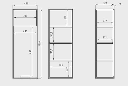 Шкаф навесной "Ирвинг" 120 (левый); бейц-масло