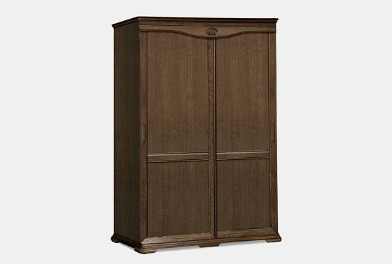 Шкаф-купе для одежды "Лика" 2-х дв. узкий массив и шпон дуба 4