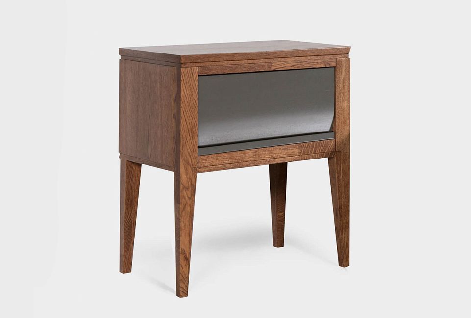 Тумба прикроватная «Дакота»; мадуро, серый оникс