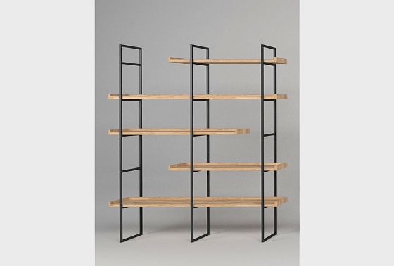 Стеллаж "Арт" 453 массив дуба, металл 10