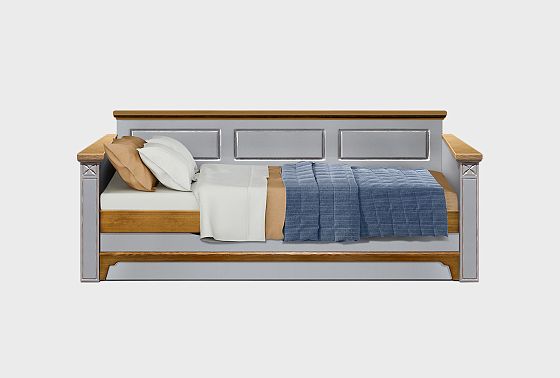 Кровать-диван под два матраса "Бриансон" массив и шпон дуба, МДФ 18