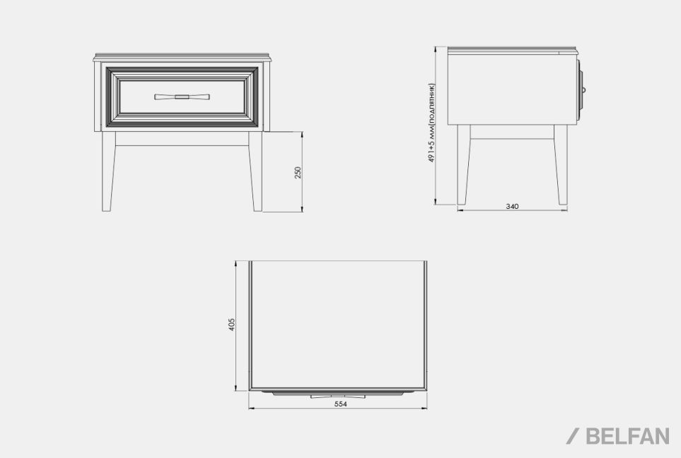 Тумба прикроватная "Сакраменто" массив и шпон дуба, МДФ 10