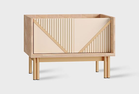 Тумба прикроватная «Авеню» шпон дуба, МДФ, металл 4