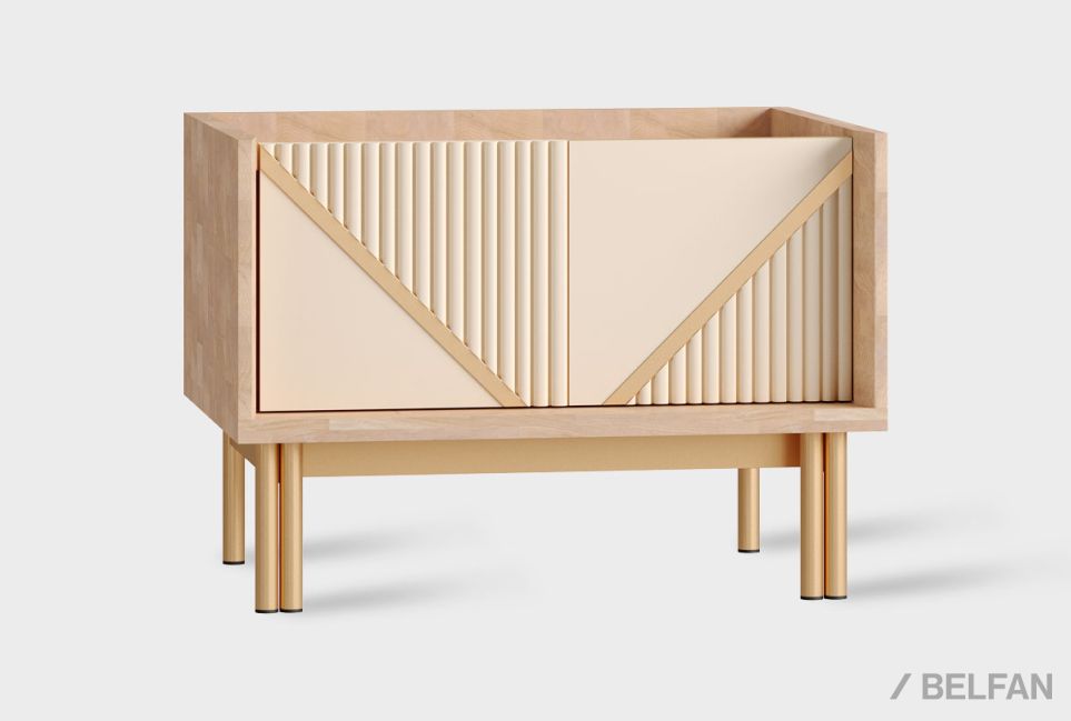 Тумба прикроватная «Авеню» шпон дуба, МДФ, металл 1