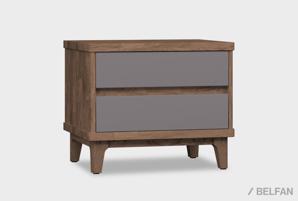 Тумба прикроватная "Уоллстрит" массив дуба, МДФ 1