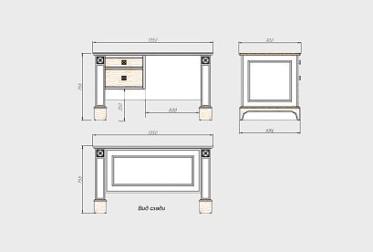 Стол письменный «Бриансон» (1 тумба слева); *А-020.5324; жемчуг+дуб