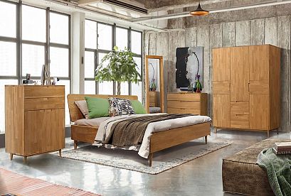 Шкаф для одежды 3-х дверный "Ирвинг"; 2 ящика; бейц-масло