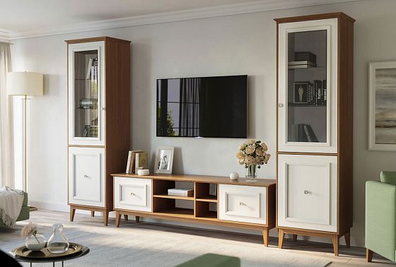 Витрина 1-но дверная "Кённинг" (левая) массив и шпон дуба, МДФ 4