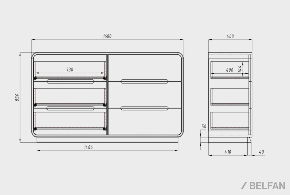 Комод "Монблан" 6 массив дуба 8