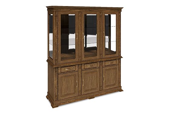 Шкаф комбинированный "Верди Люкс 3з" массив и шпон дуба 2