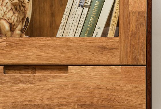 Шкаф с витриной 1-но дверный "Ирвинг Дизайн" (правый) массив дуба 6