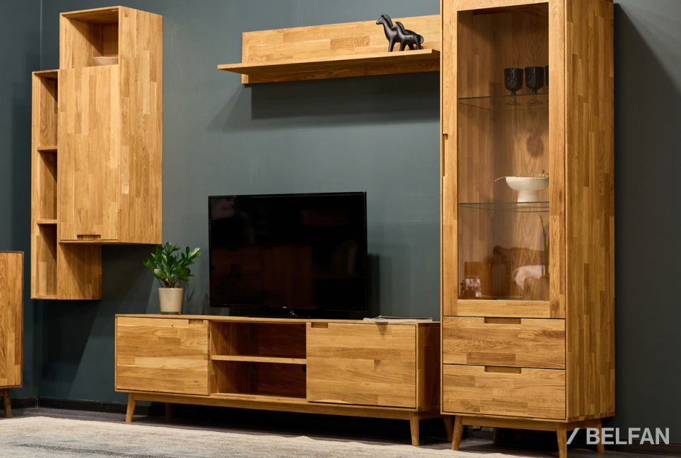 Шкаф с витриной 1-но дверный "Ирвинг" (правый) массив дуба 4