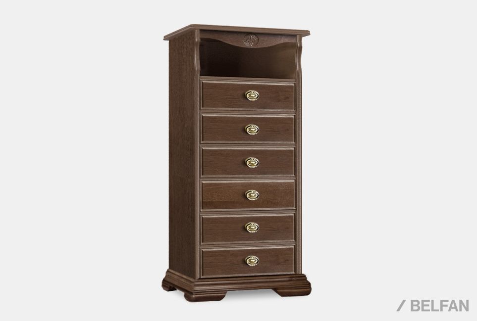 Комод высокий "Лика" массив и шпон дуба 1