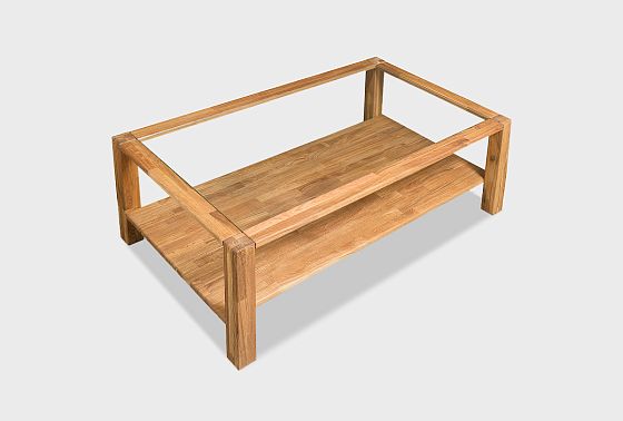 Стол журнальный "Норд" 110 (стекло) массив дуба, стекло 3