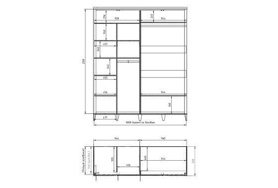 Шкаф для одежды 4-х дверный «Дакота» (с зеркалом) массив и шпон дуба, МДФ 6