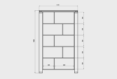 Стеллаж "Берген" В-193; *ВМФ-6120 Ф; бейц масло