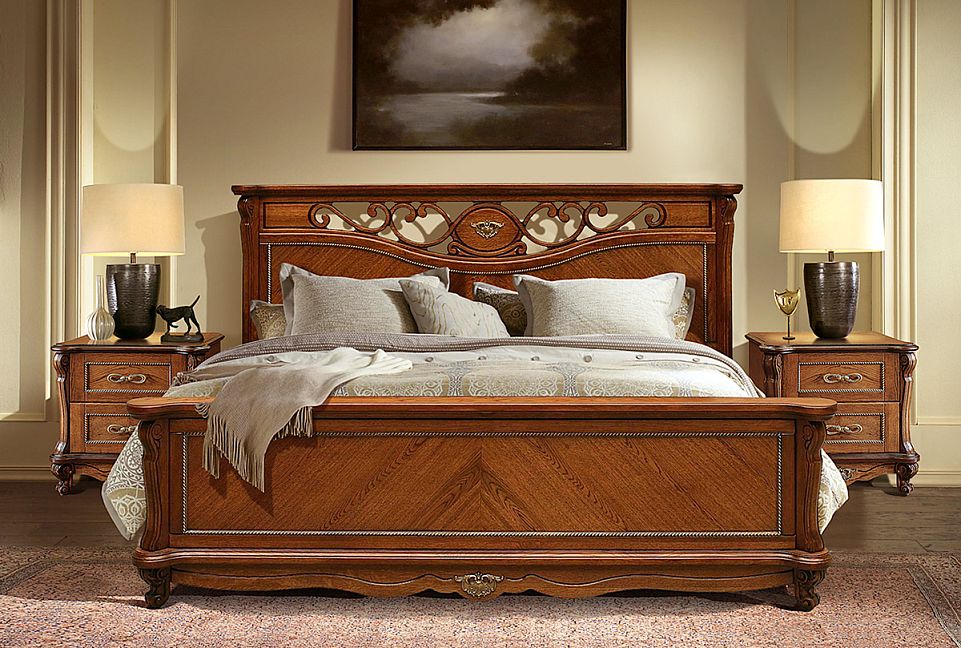 Кровать "Алези" с подьемным механизмом (высокое изножье); с основанием, без матраса; (1600x2000); слоновая кость с золочением