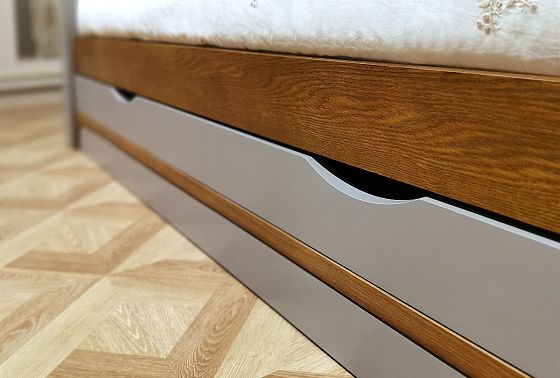 Кровать-диван под два матраса "Бриансон" массив и шпон дуба, МДФ 18