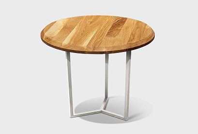 Стол журнальный "Арт" круглый 50; *КМ-009.255; бейц-масло, белый металл