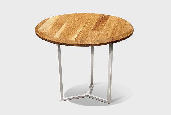 Стол журнальный "Арт" круглый 50 массив дуба, металл 2