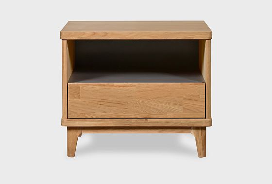 Тумба прикроватная "Уоллстрит" (с нишей) массив дуба, МДФ 7