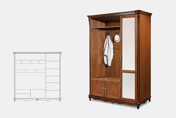 Шкаф комбинированный "Алези 1з" массив и шпон дуба 3