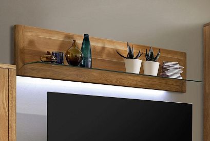 Полка настенная "Норд" (стекло); бейц масло