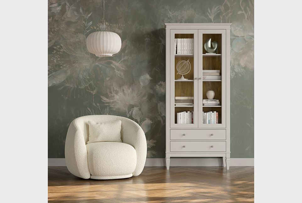 Витрина "Ольса-С" 202; серый 7042+антик 24