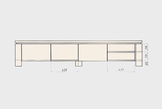 Тумба под ТВ "Берген" В-200 массив и шпон дуба 5