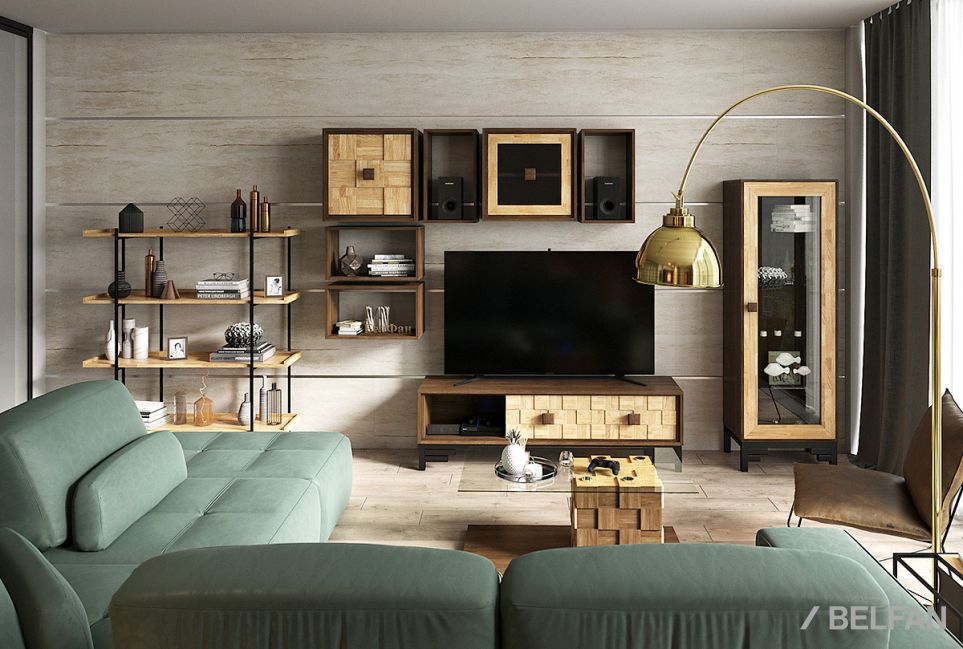 Полка настенная "Cube Design" 1 массив дуба 4