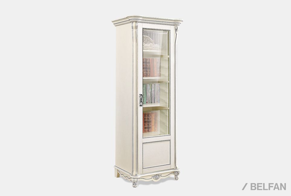 Шкаф для книг "Алези 8/1" (правый) массив и шпон дуба 1