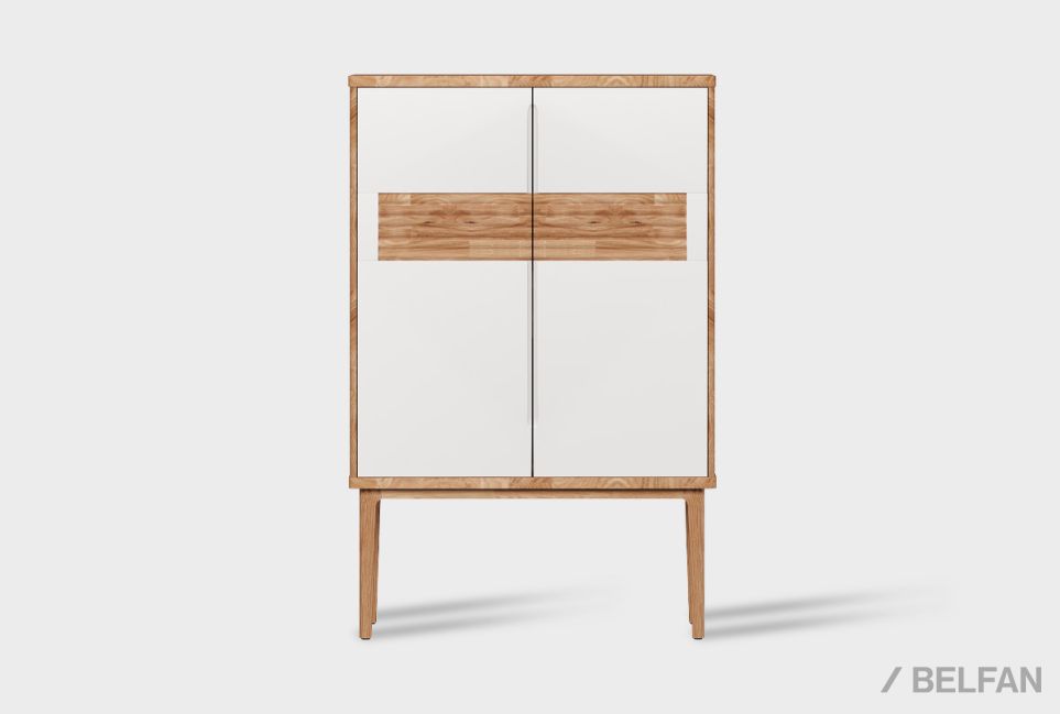 Тумба высокая "Уоллстрит" массив дуба, МДФ 1