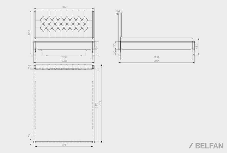Кровать "Стюарт" (мягкое изголовье) массив и шпон дуба 5