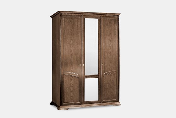 Шкаф для одежды 3-х дв. "Лика" (с зеркалом) массив и шпон дуба 4
