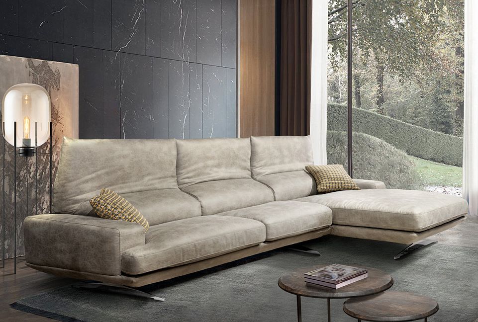 "Капристо" диван с оттоманкой; нераскл.; 6L2R; Maxwel 890 (30561)+Maxwel 890 (30561)+Maxwel 190 (30912)+Maxwel 190 (30912); (гр. 2/СМ)