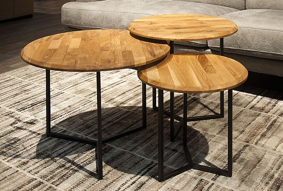 Стол журнальный "Арт" круглый 60 массив дуба, металл 6