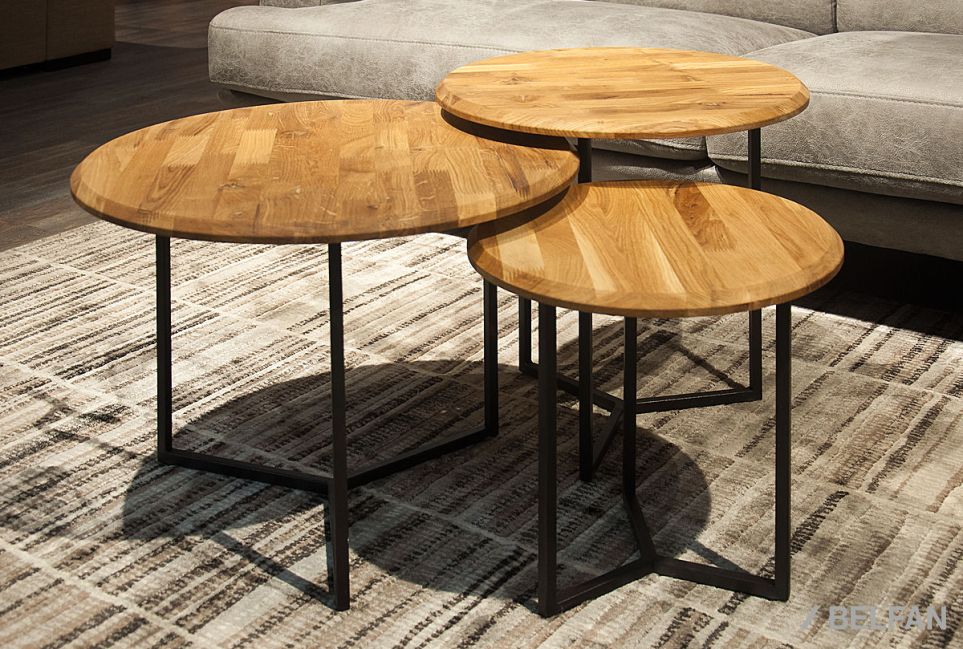 Стол журнальный "Арт" круглый 60 массив дуба, металл 5