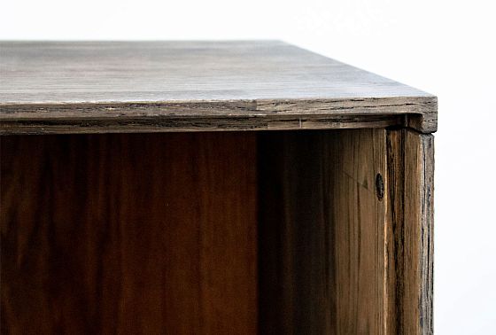 Тумба высокая "Монреаль" (стекло) массив и шпон дуба, МДФ, металл 9