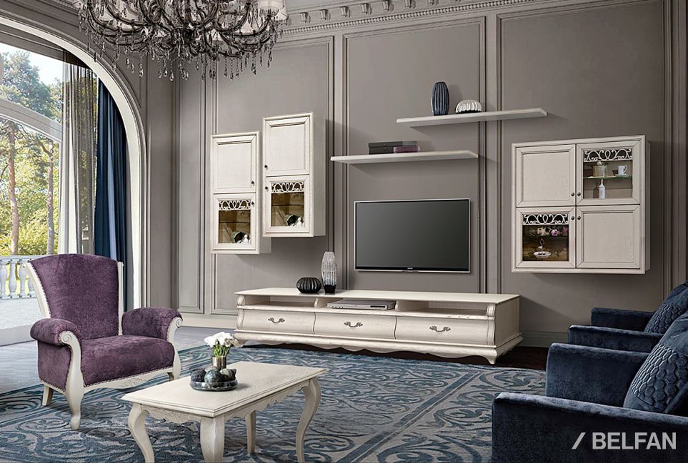 Тумба под ТВ "Тэфи" 09 массив и шпон дуба 3