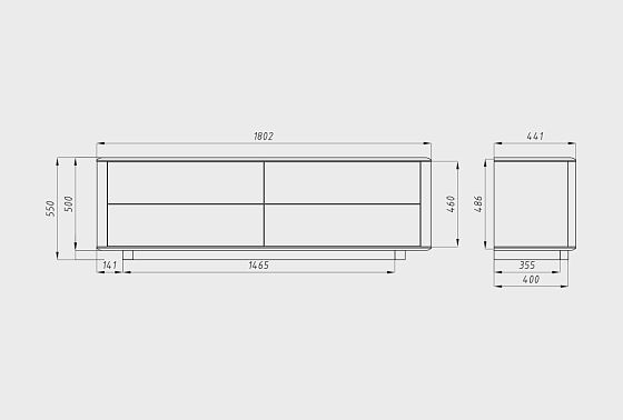 Тумба под ТВ «Тор» массив дуба 5