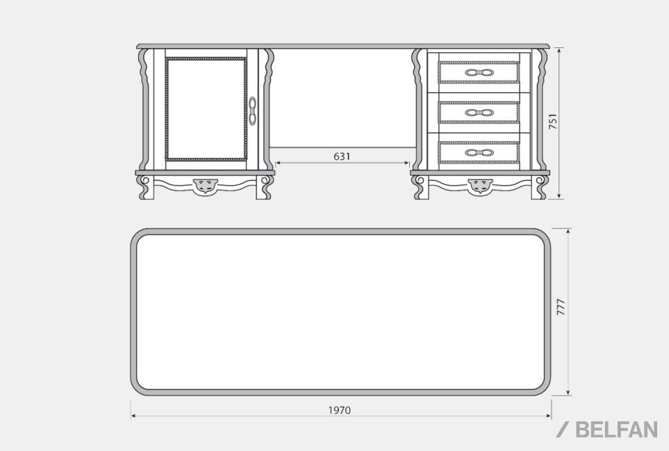 Стол письменный "Алези 2" массив и шпон дуба 4