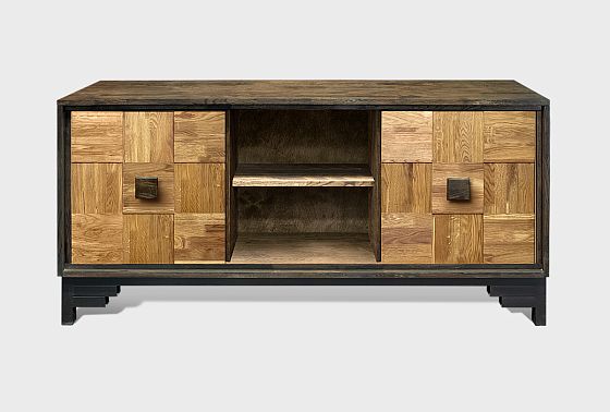 Тумба "Cube Design" 3 (с нишей) массив и шпон дуба 5