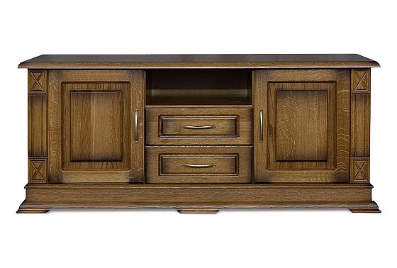 Тумба под ТВ "Верди Люкс ТВ2/1" (глухие двери) массив и шпон дуба 4