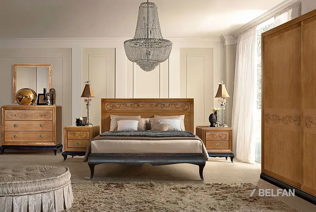 Спальня «Соната» #2 коньяк с тёмной патиной + горький шоколад