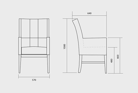 Стул "Берген" МК с подлокотниками массив берёзы 3