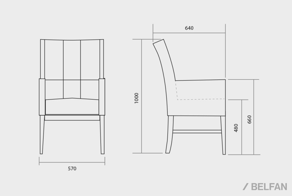 Стул "Берген" МК с подлокотниками массив берёзы 2